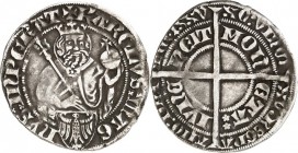 Aachen-Stadt. 
Wilhelm II. v.Jülich (Pfandbesitz) 1361-1396. Jungheitsgroschen 1375 2,27g.+KAROLVS++MAG-NVS++ INPERAT Hüftbild Karl d. Gr. mit Lilien...