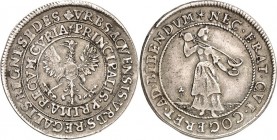 Aachen-Stadt. 
z.Z. Josef I. 1705-1711. Ratszeichen zu 16 Mark o.J.(1711) Adler mit Wertzahl 16 in doppelter Us./ Krone in doppelter Us. mit Chronogr...