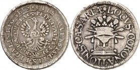 Aachen-Stadt. 
z.Z. Franz I. 1745-1765. Ratszeichen zu 32 Mark o.J. (1755) In doppelter Us. Adler, auf der Brust Wertzahl 32 / Kaiserkrone, Schwert u...