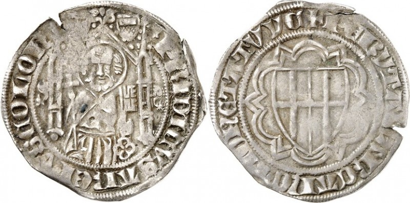 Köln-Erzbistum. 
Friedrich III., Graf von Saarwerden 1371-1414. Weißpfennig (13...