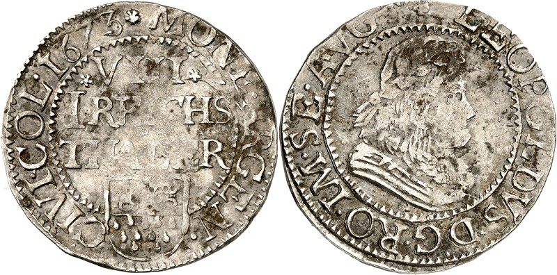 Köln-Freie Reichsstadt. 
z.Z. Leopold I. 1658-1705. 1/8&nbsp;Taler 1673 Wert u....