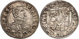 Schlesien-Jägerndorf. 
Johann Georg, Markgraf von Brandenburg 1606-1624. 3 Kreuzer 1613 Brustb.n.r./ Gekr. Wappen. F.u.S.&nbsp; 3360. . 

ss