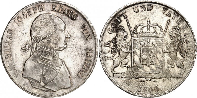 Bayern. 
Maximilian I. Joseph (1799-)1806-1825. Konv.-Taler 1806 1.Königstaler,...