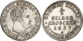 Preussen. 
Friedrich Wilhelm III. (1797-)1806-1840. 1/2 Silbergroschen 1837A. AKS&nbsp; 30, J.&nbsp; 55. . 

vz-St