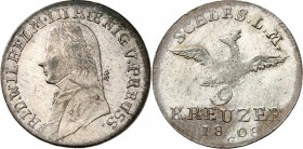 Preussen. 
Friedrich Wilhelm III. (1797-)1806-1840. 9&nbsp;Kreuzer 1808 G, Glatz, für Schlesien. AKS&nbsp; 47, J.&nbsp; 13, Neum.&nbsp; 43. in dieser...