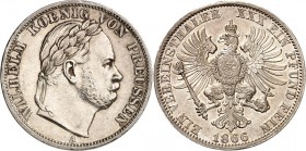 Preussen. 
Wilhelm I. 1861-1888. Vereinstaler 1866 Sieg über Österreich. AKS&nbsp; 117, J.&nbsp; 98, Th.&nbsp; 271. . 

l.Rf.,vz