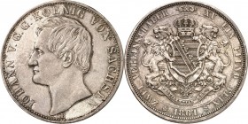 Sachsen, Königreich. 
Johann 1854-1873. Vereinsdoppeltaler 1861. AKS&nbsp; 127, J.&nbsp; 120, Th.&nbsp; 347. . 

vz