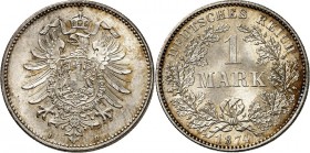 KAISERREICH-Kleinmünzen. 
1&nbsp;Mark 1874D Alter Adler. J.&nbsp; 9. . 

St-