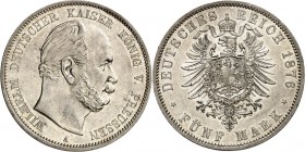 KAISERREICH. 
PREUSSEN, Königreich. 
5 Mark 1876A Wilhelm I. J. 97. . 

l. Kratzer,vz/vz-St