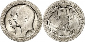 KAISERREICH. 
PREUSSEN, Königreich. 
3 Mark 1910 Uni Berlin. J. 107. . 

Kratzer, vz