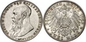 KAISERREICH. 
SACHSEN-MEININGEN, Herzogtum. 
2 Mark 1915 Georg II., Tod. J.&nbsp; 154. . 

vz-St