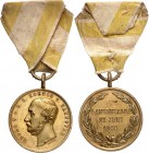 ALTDEUTSCHE LÄNDER und ADEL, 1806-1918. 
HANNOVER, Kgr.. 
Georg V. 1851-1866(-1878). Medaille 1866 (v. Jauner) Langensalza. Kopf v. Georg V. n.l. / ...