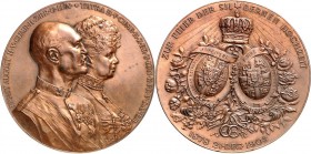 ALTDEUTSCHE LÄNDER und ADEL, 1806-1918. 
HANNOVER, Kgr.. 
Ernst August von Cumberland (1878-1923). Medaille 1903 (v. F.X. Pawlik) a. s. Silberhochze...