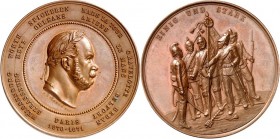 ALTDEUTSCHE LÄNDER und ADEL, 1806-1918. 
PREUSSEN Kgr.. 
Wilhelm I. 1861-1888. Medaille 1871 (v. E. Weigand, b. Loos) a. d. Waffenbrüderschaft d. Ve...