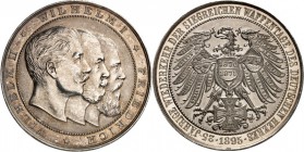 ALTDEUTSCHE LÄNDER und ADEL, 1806-1918. 
PREUSSEN Kgr.. 
Wilhelm II. 1888-1918. Medaille 1895 (o. Sign.) a. d. 25-Jahrfeier d. Siege im deutsch-fran...