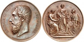 EUROPA. 
BELGIEN. 
Leopold II. 1865-1909. Medaille 1869 (v. Ed. Geerts u. A. Geefs) a.d. Einrichtung d. jährlichen Musikfestivals in BRÜSSEL. Kopf n...