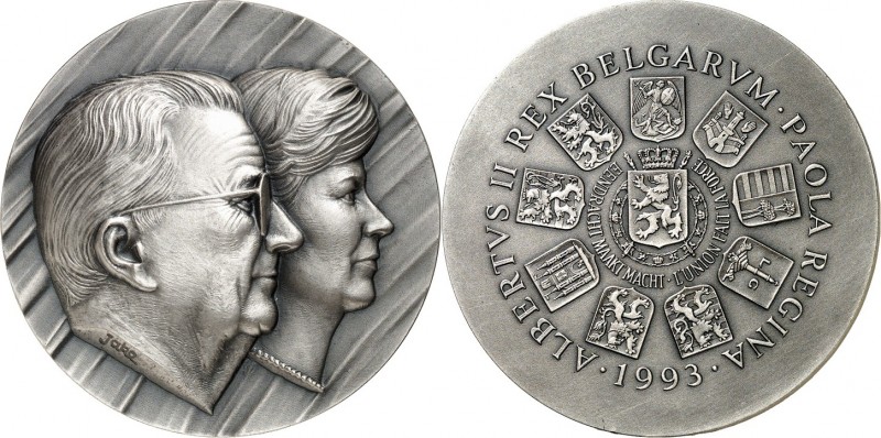 EUROPA. 
BELGIEN. 
Albert II. 1993-2013. Medaille 1993 (v. J. Keustermans) a.d...