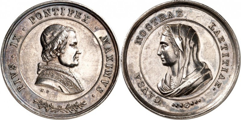 EUROPA. 
ITALIEN-Kirchenstaat. 
Pius IX. 1846-1878. Medaille o. J. (v. N. Cerb...