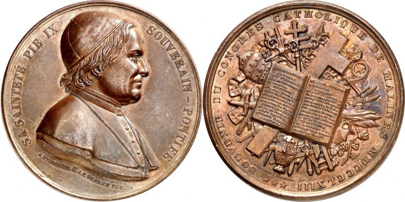 EUROPA. 
ITALIEN-Kirchenstaat. 
Pius IX. 1846-1878. Belgische Medaille (An.XVI...