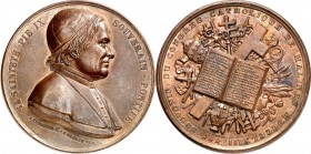 EUROPA. 
ITALIEN-Kirchenstaat. 
Pius IX. 1846-1878. Belgische Medaille (An.XVIII) 1863 (v.&nbsp;J.Storeur & J.P.Dehaen) a.&nbsp;d. Katholikentag in ...