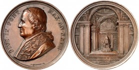 EUROPA. 
ITALIEN-Kirchenstaat. 
Pius IX. 1846-1878. Jahresmedaille An. XXVII (1872/1873) (v.&nbsp;I.Bianchi) a. d. Restaurierung der Capella Sistina...