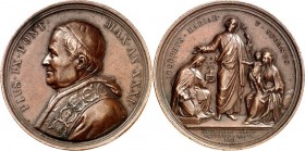EUROPA. 
ITALIEN-Kirchenstaat. 
Pius IX. 1846-1878. Jahresmedaille (Annuale) An. XXXI (1876/77) (v. I. & F.Bianchi) auf die Einführung des Festes de...