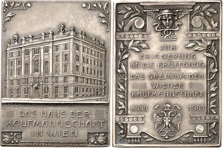 EUROPA. 
ÖSTERREICH - STÄDTE. 
WIEN. Plakette 1903 (v. Schwerdtner) zur Erinne...