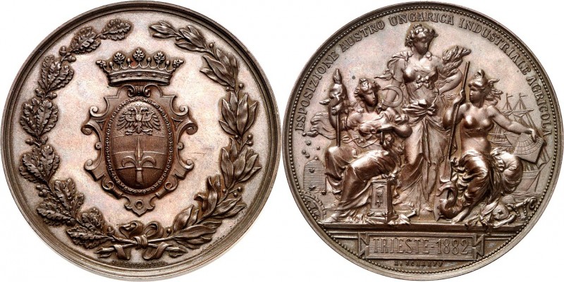 EUROPA. 
ÖSTERREICH - STÄDTE. 
TRIEST. Prämienmedaille 1882 (v. A.Scharff) a.d...