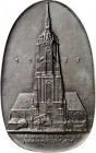 DEUTSCHE STÄDTE. 
Alphabetisch. 
FRANKFURT am Main. Plakette 1957 (v. P. Lipp, b. Buderus) Kaiserdom. Ansicht d. Doms mit Blick auf den Turm. eins. ...