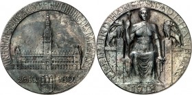 DEUTSCHE STÄDTE. 
Alphabetisch. 
HAMBURG. Medaille 1918 (b.&nbsp;Lauer) nach&nbsp;d. Medaille 1897 a.d. Einweihung des Neuen Rathauses, am 26.Okt. A...