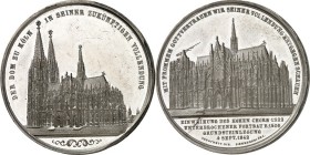 DEUTSCHE STÄDTE. 
Alphabetisch. 
KÖLN. Medaille o. J. (1863) (v. Kaemmerer, b. Drentwett) a. d. Dombaufest, am 15./16. Oktober 1863. Perspekt. Ansic...