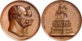 DEUTSCHE STÄDTE. 
Alphabetisch. 
KÖLN. Medaille 1878 (v. W. Kullrich) a.&nbsp;d. Errichtung d. Denkmals seines Vaters, Friedrich Wilhelms III., auf ...