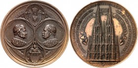 DEUTSCHE STÄDTE. 
Alphabetisch. 
KÖLN. Medaille 1880 (v.&nbsp;Johann Lorenz in Hamburg) a.&nbsp;d. Vollendung der Westtürme und damit des Domes, am ...