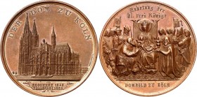 DEUTSCHE STÄDTE. 
Alphabetisch. 
KÖLN. Medaille 1880 (b.&nbsp;Drentwett) a.&nbsp;d. Vollendung des Domes am 14.&nbsp;August 1880. Perspekt. Ansicht ...
