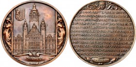 DEUTSCHE STÄDTE. 
Alphabetisch. 
LEIPZIG. Medaille 1899 (v. F. Pfeifer, b. Pirner&Franz) auf die Grundsteinlegung d. Neuen Rathauses. Ansicht d. neu...