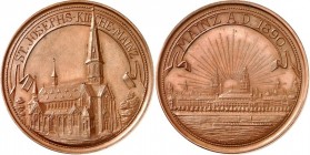 DEUTSCHE STÄDTE. 
Alphabetisch. 
MAINZ. Medaille 1890 (v. M.J. Rückert) a.d. Baubeginn d. St. Josephs-Kirche. Ansicht d. Kirche, darüber Schriftband...