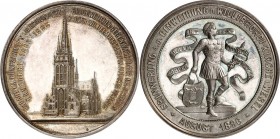 DEUTSCHE STÄDTE. 
Alphabetisch. 
WESEL. Medaille 1896 (o. Sign) a.d. nach Restaurierung erfolgte Wiedereinweihung d. Willibrordi-Kirche. Ansicht d. ...