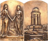 DEUTSCHE STÄDTE. 
Alphabetisch. 
WUPPERTAL. Plakette 1907 (v.Neumann-Torborg) a.d.Einweihung des Bismarckturms. Die Stadtgöttinen v. Elberfeld u. Ba...