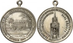 DEUTSCHE STÄDTE. 
Alphabetisch. 
WUPPERTAL. Medaille 1889 (o. Sign.) Erinnerung a.d.Kaiserdenkmal Wilhelm I. auf Schloss Aprath, gewidm. v. Kreis Me...