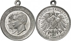 DEUTSCHE STÄDTE. 
Alphabetisch. 
WUPPERTAL. Medaille 1900 a.d.Besuch des Kaiserpaares in Wuppertal. Köpfe des Paares n.l./ Reichsadler (nach den Mün...