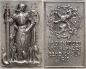 DEUTSCHE STÄDTE. 
Alphabetisch. 
WUPPERTAL. Plakette 1915 (v. Heitsch). Elberfelder Löwe im Eichenkranz, IM DIENST DES VATERLANDES GEHE ICH AUF / Ge...