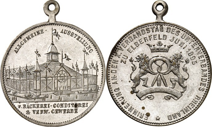 DEUTSCHE STÄDTE. 
Alphabetisch. 
(WUPPERTAL-)ELBERFELD. Medaille 1895 auf die ...