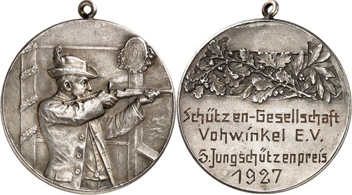 DEUTSCHE STÄDTE. 
Alphabetisch. 
WUPPERTAL- VOHWINKEL. Schützenmedaille 1927 S...