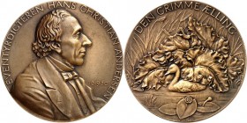 PERSONEN. 
DICHTER und SCHRIFTSTELLER. 
ANDERSEN, Hans Christian *1805 Odense +1875 Rolighed. Medaille 1930 (v. H. Salomon) a.s. 125. Geb. Brb. n.r....