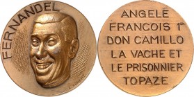 PERSONEN. 
DRAMATIKER u. SCHAUSPIELER. 
FERNANDEL (eigentl. Fernand Jos. Contandin) *1903 Marseille +1971 Paris. Medaille o.J. (v. L. Gibert) Kopf n...