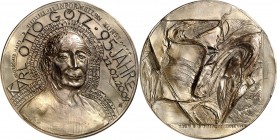 PERSONEN. 
MALER und BILDHAUER. 
GÖTZ, Karl Otto * 1914 Aachen. Medaille 2009 (v. Güttler) a.s. 95. Geburtstag,Brustb. n.halbr.in mehrfachen Schrift...