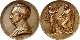PERSONEN. 
MEDIZINER. 
FORSSELL, Gösta *1876 +1950. Medaille 1928 (v. E. Lindberg) z. 2. Int. Radiologen-Kongress Stockholm. Brb. mit Kette l. / Rec...