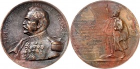 PERSONEN. 
MILITÄRS. 
JOFFRE, Joseph * 1852 Rivesaltes + 1931 Paris. Medaille 1914 (v. H. Nocq) Brb. des Marschalls in Uniform n. l. / Joffre steht ...