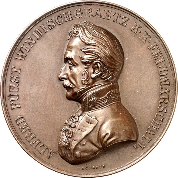 PERSONEN. 
MILITÄRS. 
WINDISCHGRAETZ, Alfred Fürst zu *1787 +1862. Medaille o....