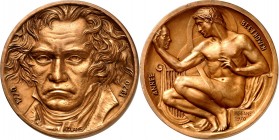 PERSONEN. 
MUSIKER und KOMPONISTEN. 
BEETHOVEN, Ludwig van *1770 Bonn +1827 Wien. Medaille 1970 (v.G. Aglane, Belgien) a.d. 200. Geburtstag. Brustbi...